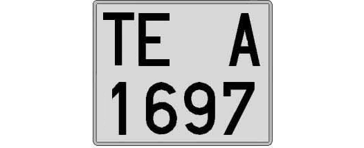 TE1697A matricula cuadrada