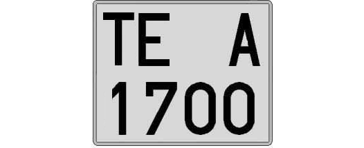 TE1700A matricula cuadrada
