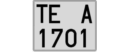 TE1701A matricula cuadrada