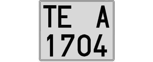 TE1704A matricula cuadrada