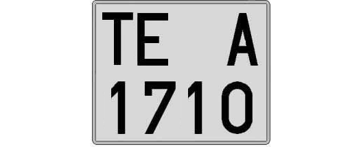 TE1710A matricula cuadrada