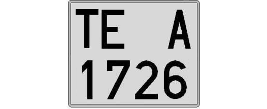 TE1726A matricula cuadrada