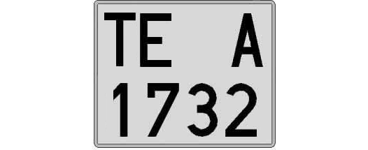 TE1732A matricula cuadrada