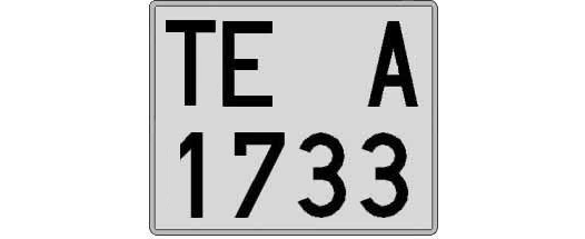 TE1733A matricula cuadrada