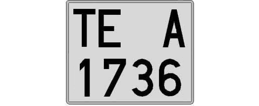 TE1736A matricula cuadrada
