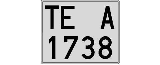 TE1738A matricula cuadrada