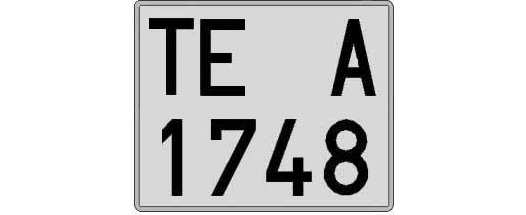 TE1748A matricula cuadrada