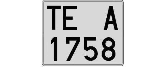TE1758A matricula cuadrada