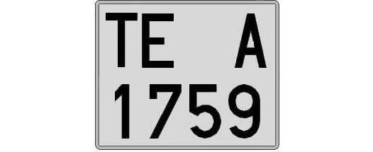 TE1759A matricula cuadrada