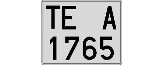 TE1765A matricula cuadrada