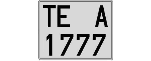 TE1777A matricula cuadrada