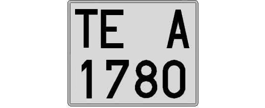 TE1780A matricula cuadrada