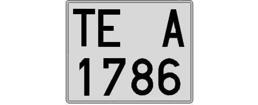 TE1786A matricula cuadrada