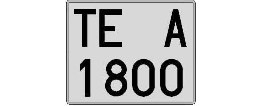 TE1800A matricula cuadrada