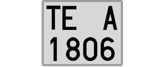 TE1806A matricula cuadrada