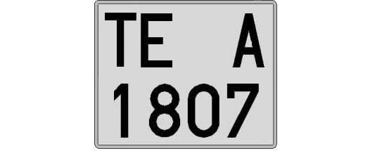 TE1807A matricula cuadrada