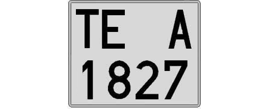 TE1827A matricula cuadrada