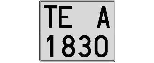 TE1830A matricula cuadrada