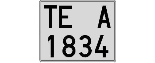 TE1834A matricula cuadrada