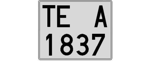 TE1837A matricula cuadrada