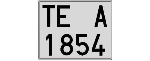 TE1854A matricula cuadrada