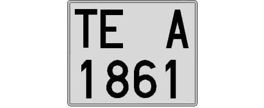 TE1861A matricula cuadrada