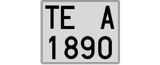 TE1890A matricula cuadrada