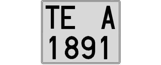 TE1891A matricula cuadrada
