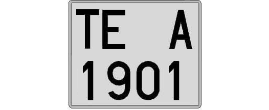 TE1901A matricula cuadrada