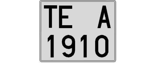 TE1910A matricula cuadrada
