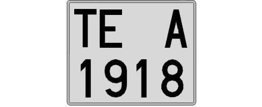 TE1918A matricula cuadrada