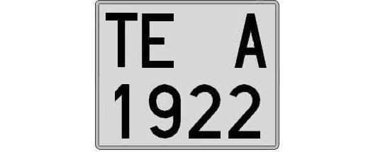 TE1922A matricula cuadrada
