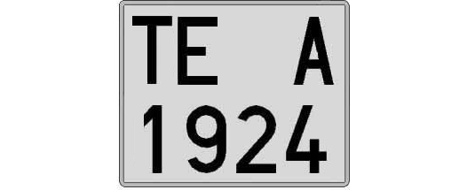 TE1924A matricula cuadrada