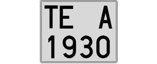 TE1930A matricula cuadrada