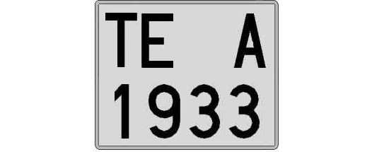 TE1933A matricula cuadrada