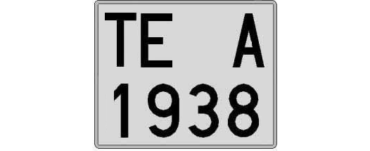 TE1938A matricula cuadrada