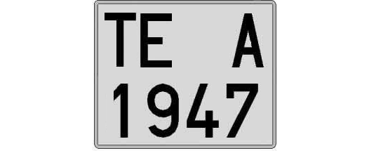 TE1947A matricula cuadrada