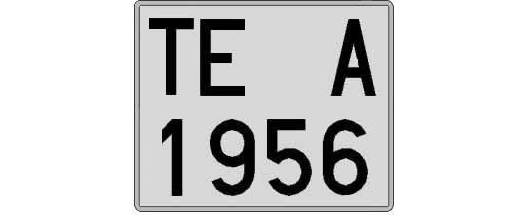 TE1956A matricula cuadrada