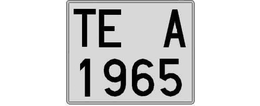 TE1965A matricula cuadrada