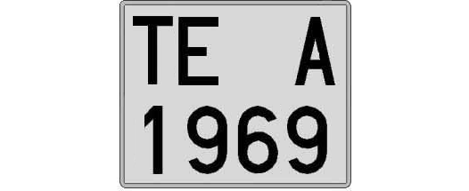 TE1969A matricula cuadrada