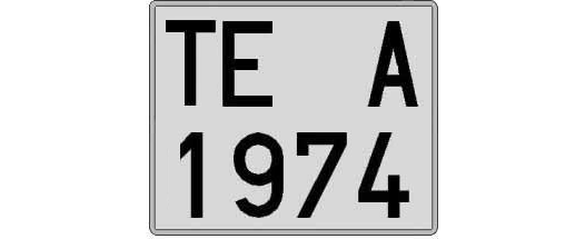 TE1974A matricula cuadrada