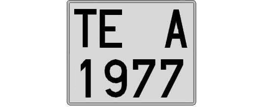 TE1977A matricula cuadrada