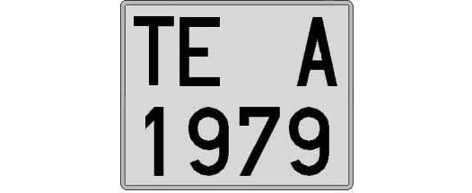 TE1979A matricula cuadrada