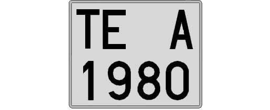 TE1980A matricula cuadrada