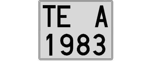 TE1983A matricula cuadrada