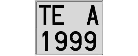 TE1999A matricula cuadrada
