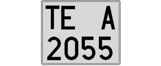 TE2055A matricula cuadrada
