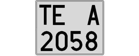 TE2058A matricula cuadrada