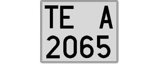 TE2065A matricula cuadrada