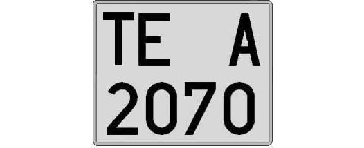TE2070A matricula cuadrada